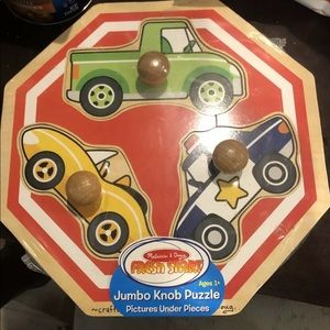 Melissa & Doug Stop Sign Vehicle Jumbo Knob Puzzle